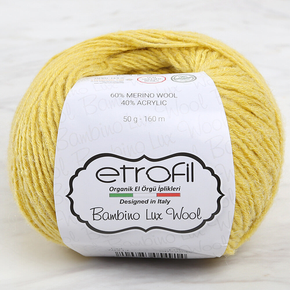 Etrofil Bambino Lux Wool Sarı El Örgü İpliği - 70211